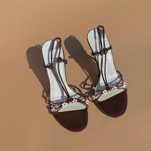SOLD Vintage 90s rare Tommy Hilfiger brown floral heels